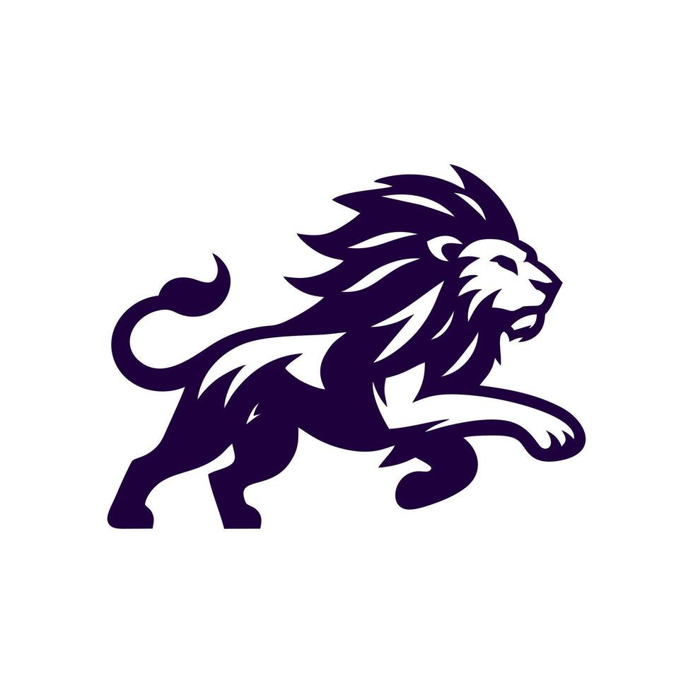 Running lion logo. Lion logo illustration vector
