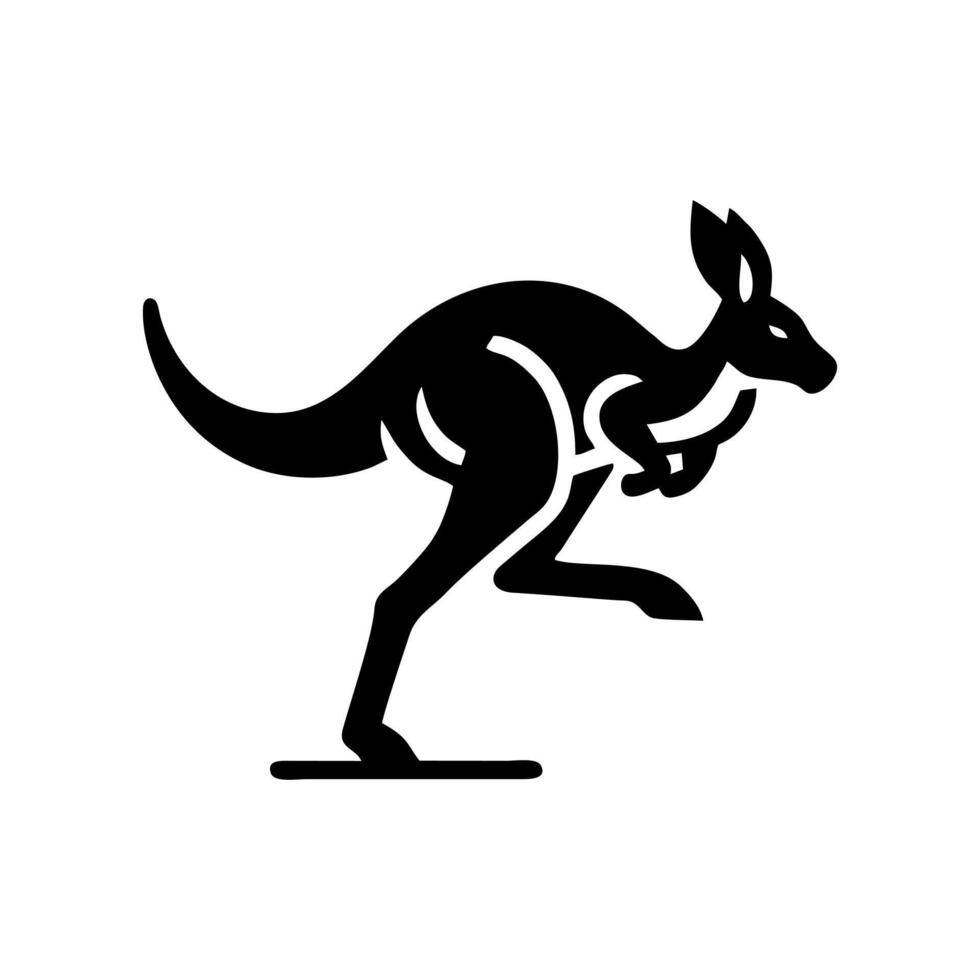 RUNNING KANGAROO LOGO. KANGAROO LOGO DESIGN TEMPLATE vector