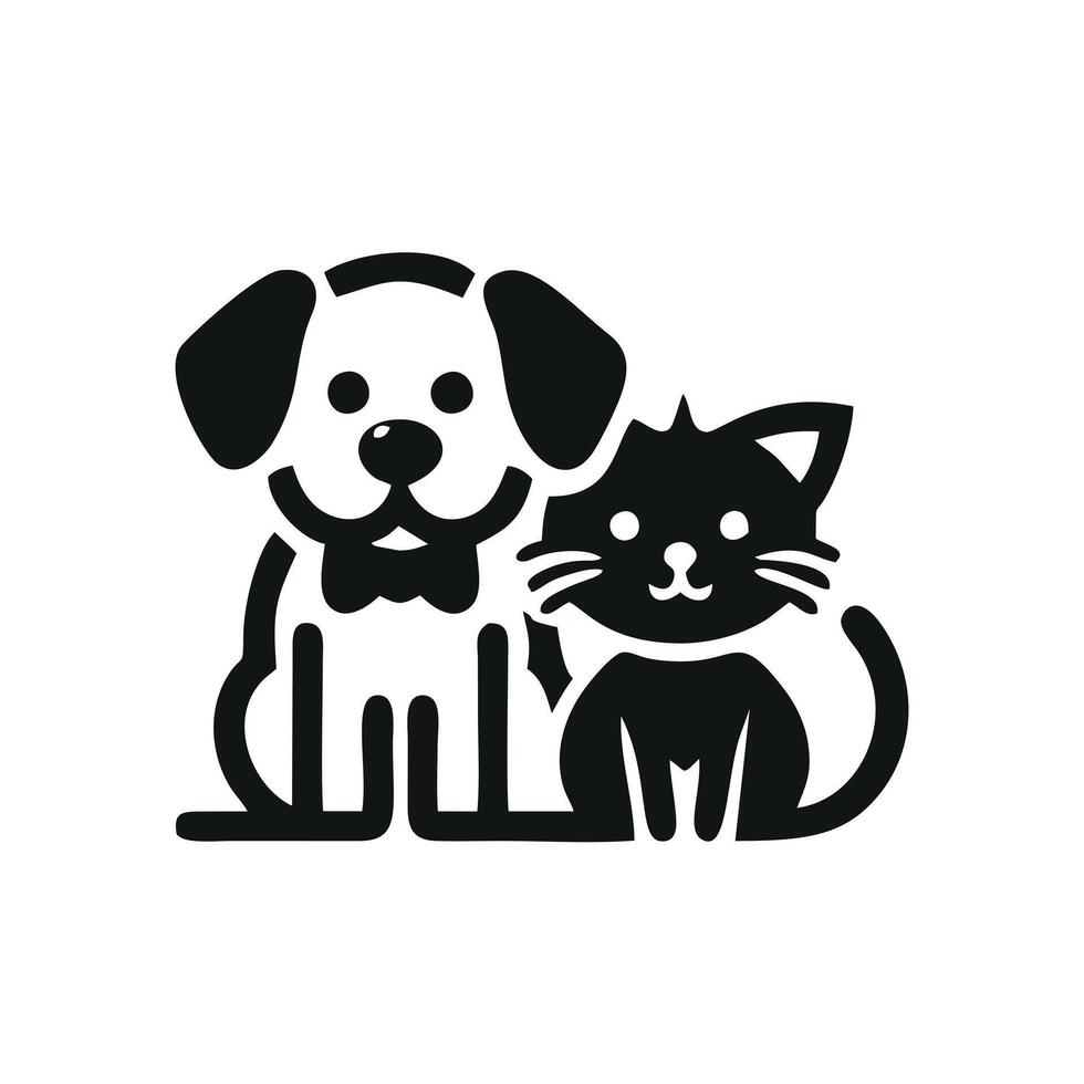 dog and cat logo design vector