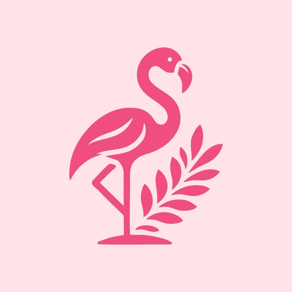 flamingo bird logo design, flamingo bird illustration, beautiful and elegant flamingo bird design vector