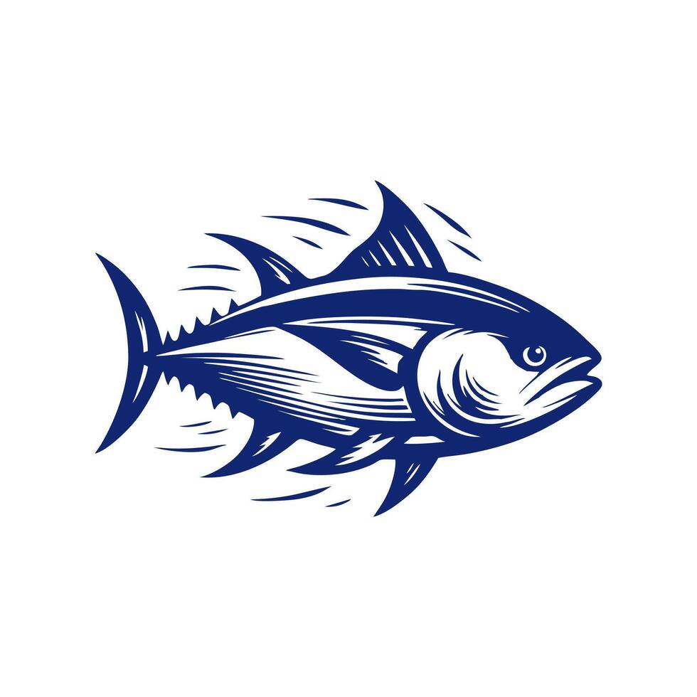 Tuna icon logo. tuna logo design illustration vector