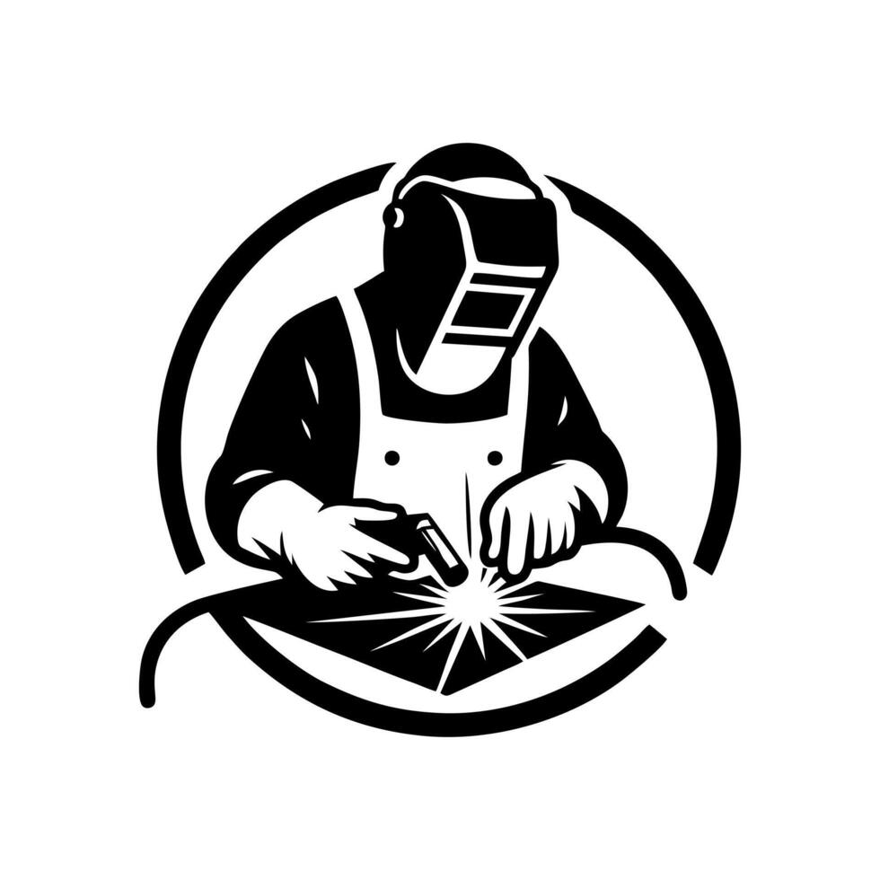 Welder logo design illustration. Welder logo vector