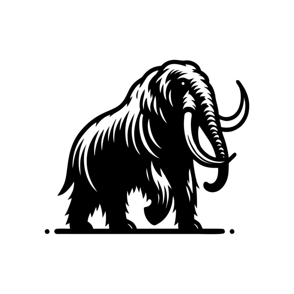 mammoth animal logo design. Tough black mammoth design. illustration design vector