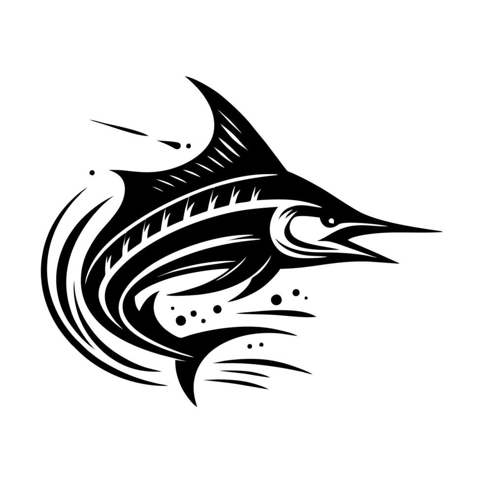 Marlin fishing logo illustration vector