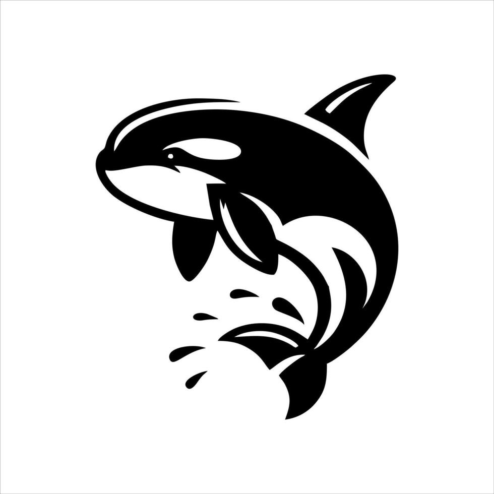 orca whale logo design illustration vector