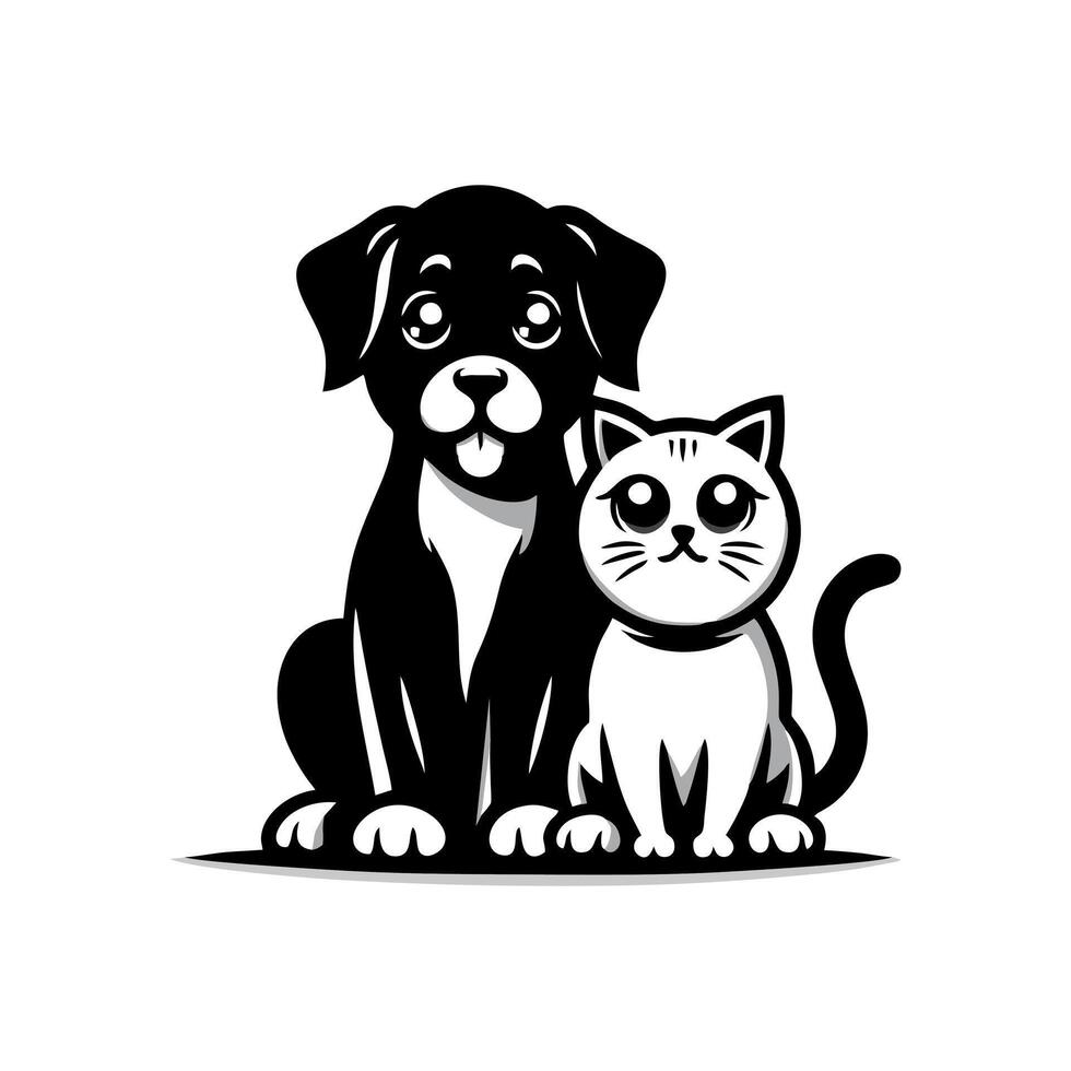dog and cat logo design vector