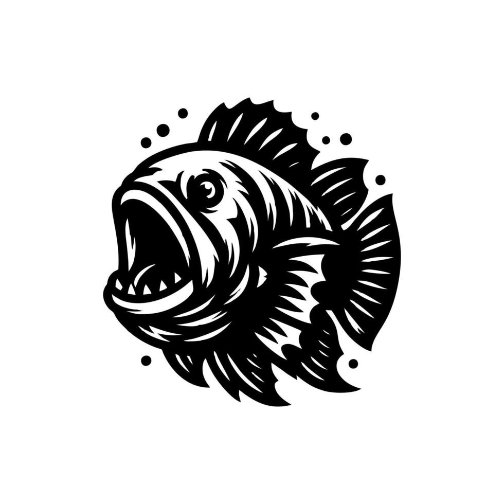 fish predator logo design. goliath logo design inspiration vector