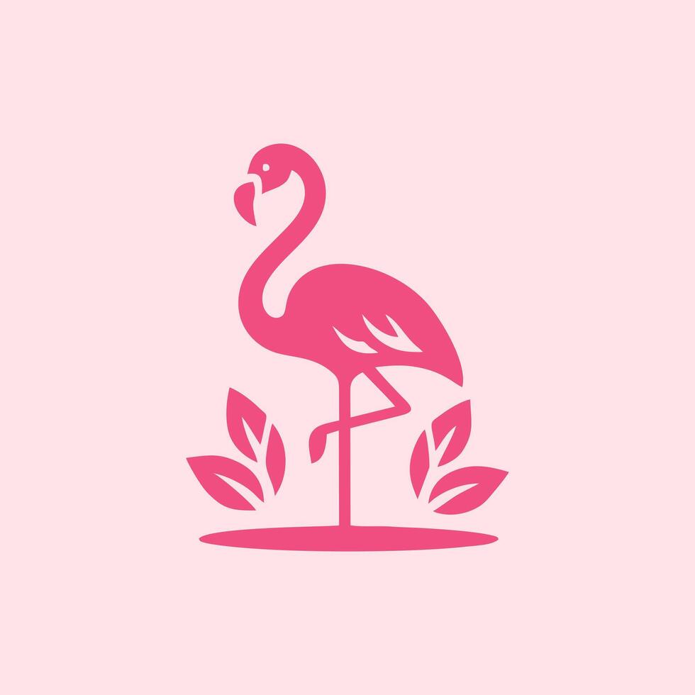 flamingo bird logo design, flamingo bird illustration, beautiful and elegant flamingo bird design vector