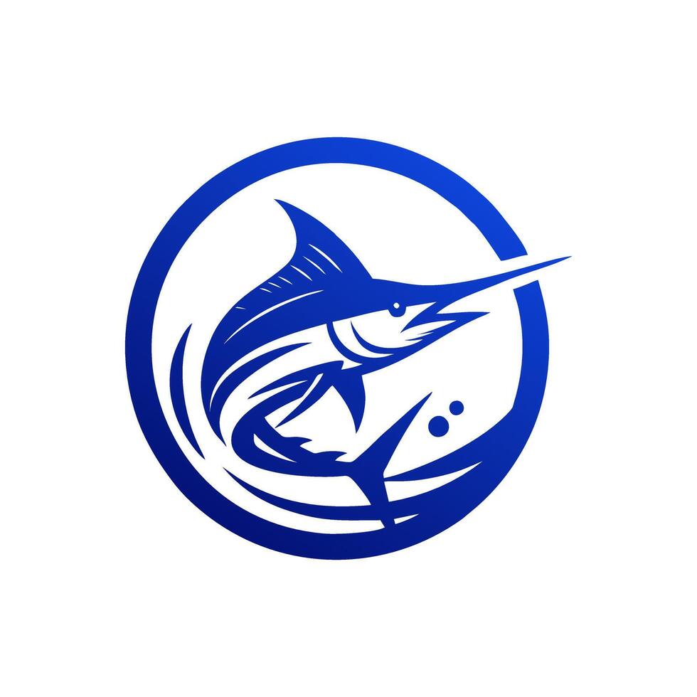 Marlin fishing logo illustration vector