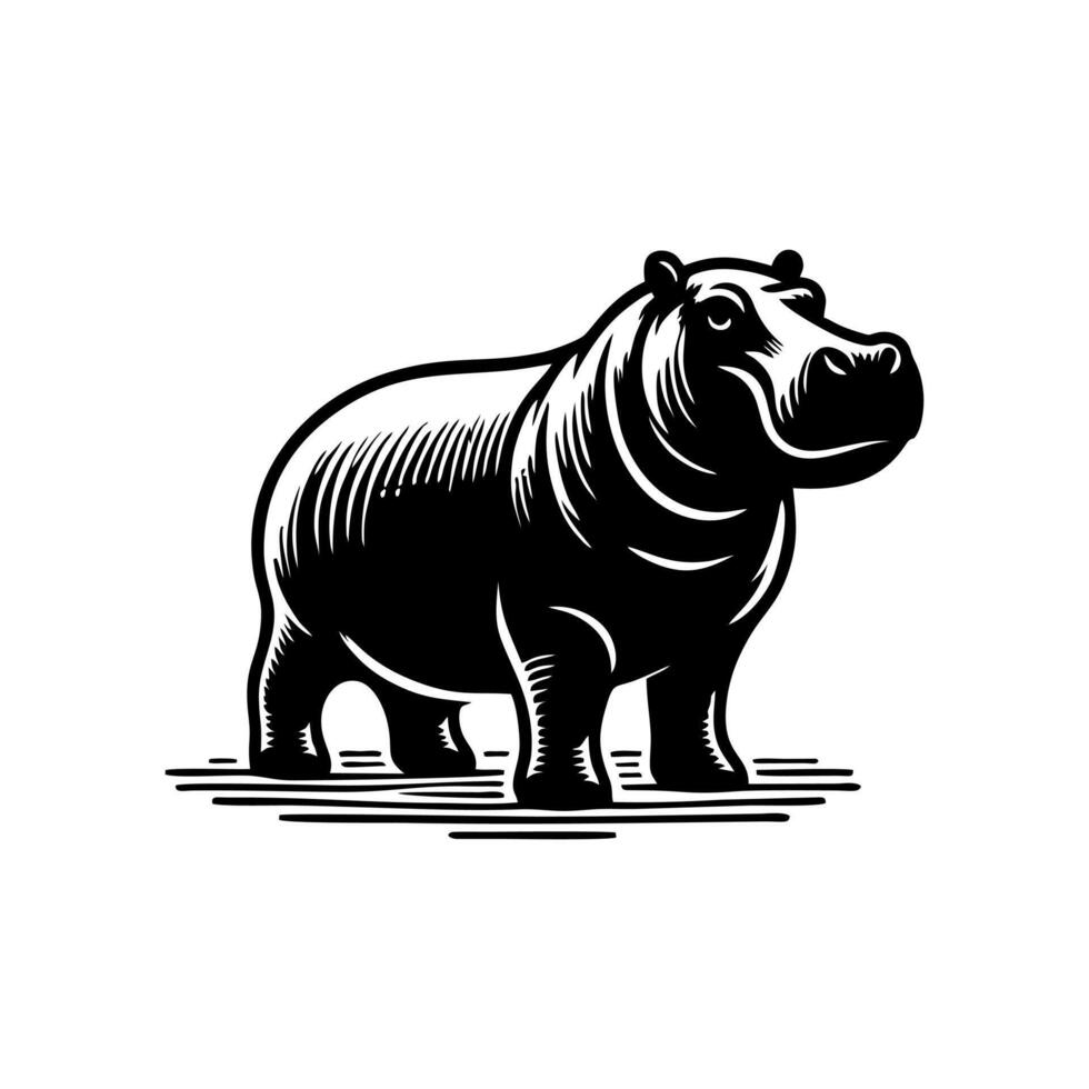 Hippo logo design. hippopotamus logo sign vector