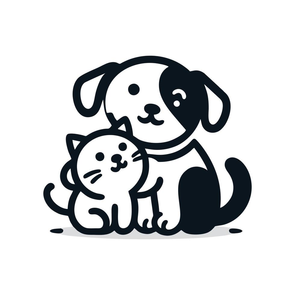 dog and cat logo design vector