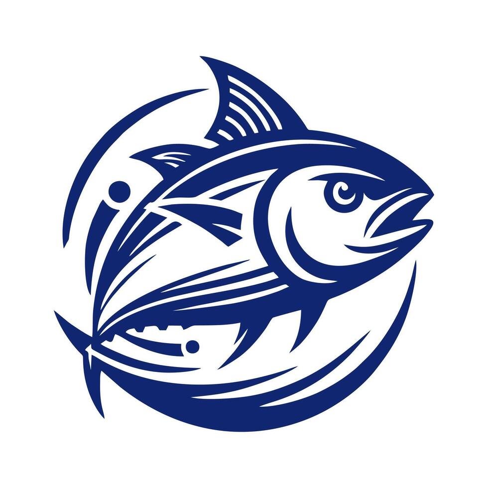 Tuna icon logo. tuna logo design illustration vector