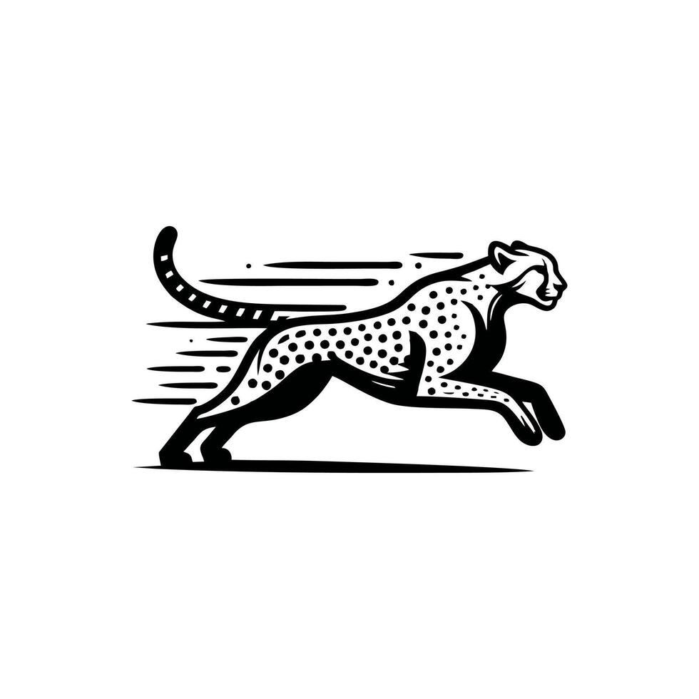 fast running cheetah animal logo. cheetah logo design vector