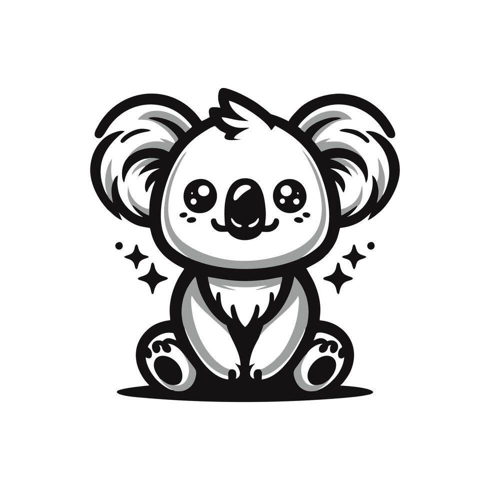 Koala logo design illustration. Koala . koala icon mascot design vector