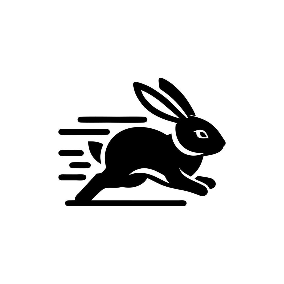 Rabbit logo black and white. rabbit logo design vector
