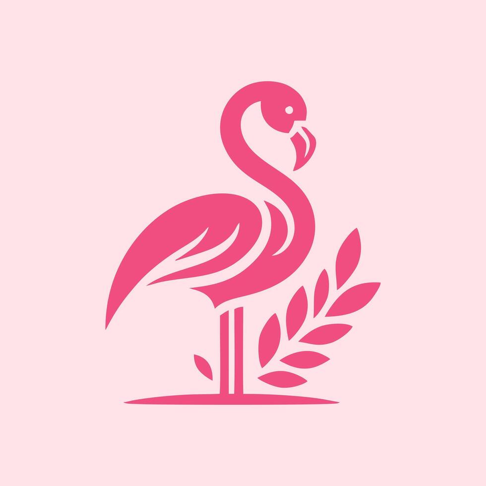 flamingo bird logo design, flamingo bird illustration, beautiful and elegant flamingo bird design vector