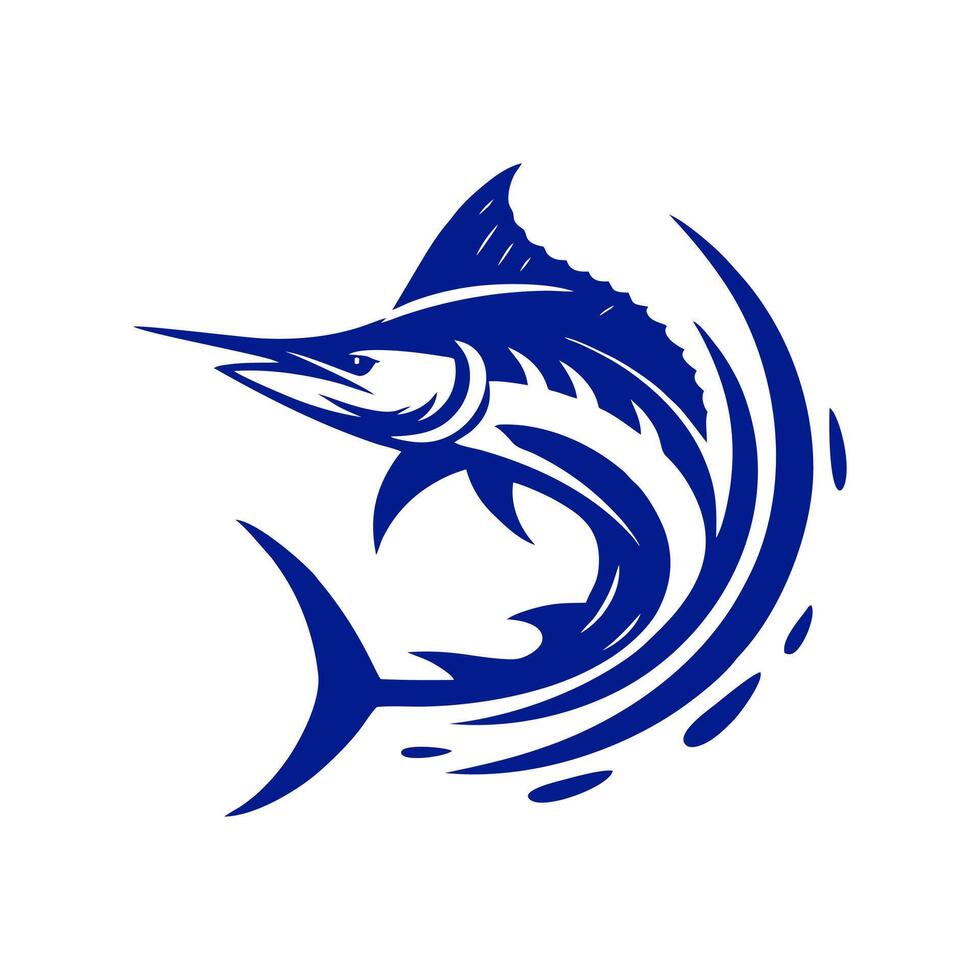 Marlin fishing logo illustration vector