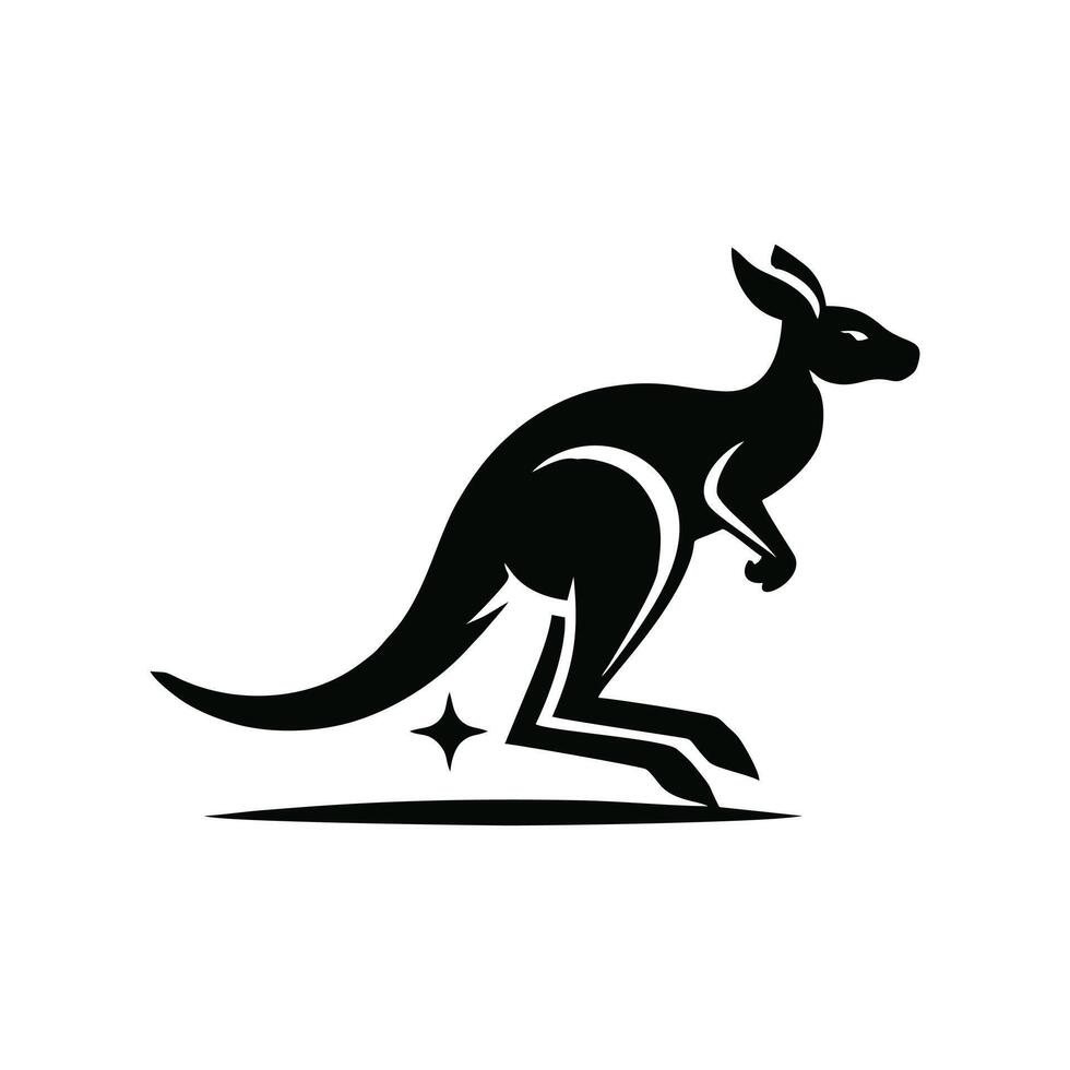 RUNNING KANGAROO LOGO. KANGAROO LOGO DESIGN TEMPLATE vector