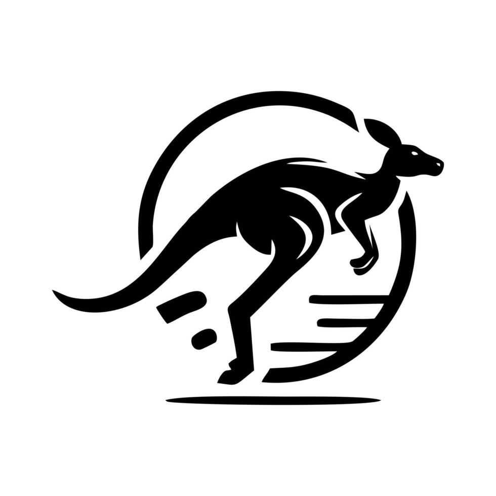 RUNNING KANGAROO LOGO. KANGAROO LOGO DESIGN TEMPLATE vector