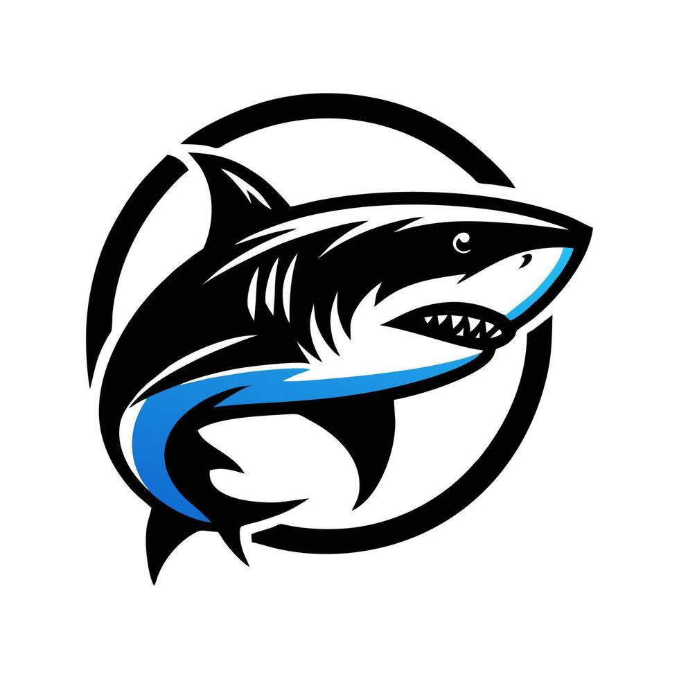Black Shark logo design vector