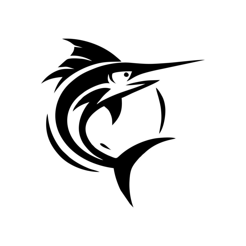 Marlin fishing logo illustration vector