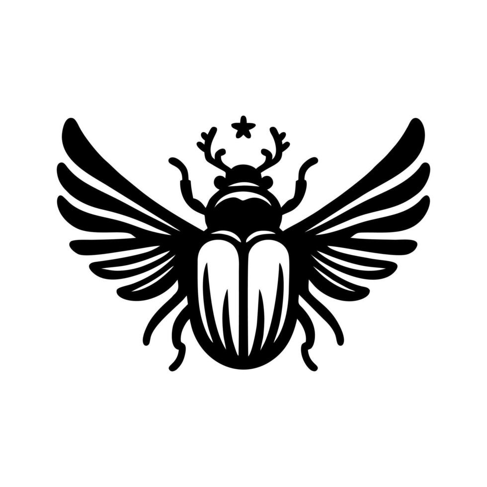 Horn beetle logo design. horn beetle logo illustration. vector