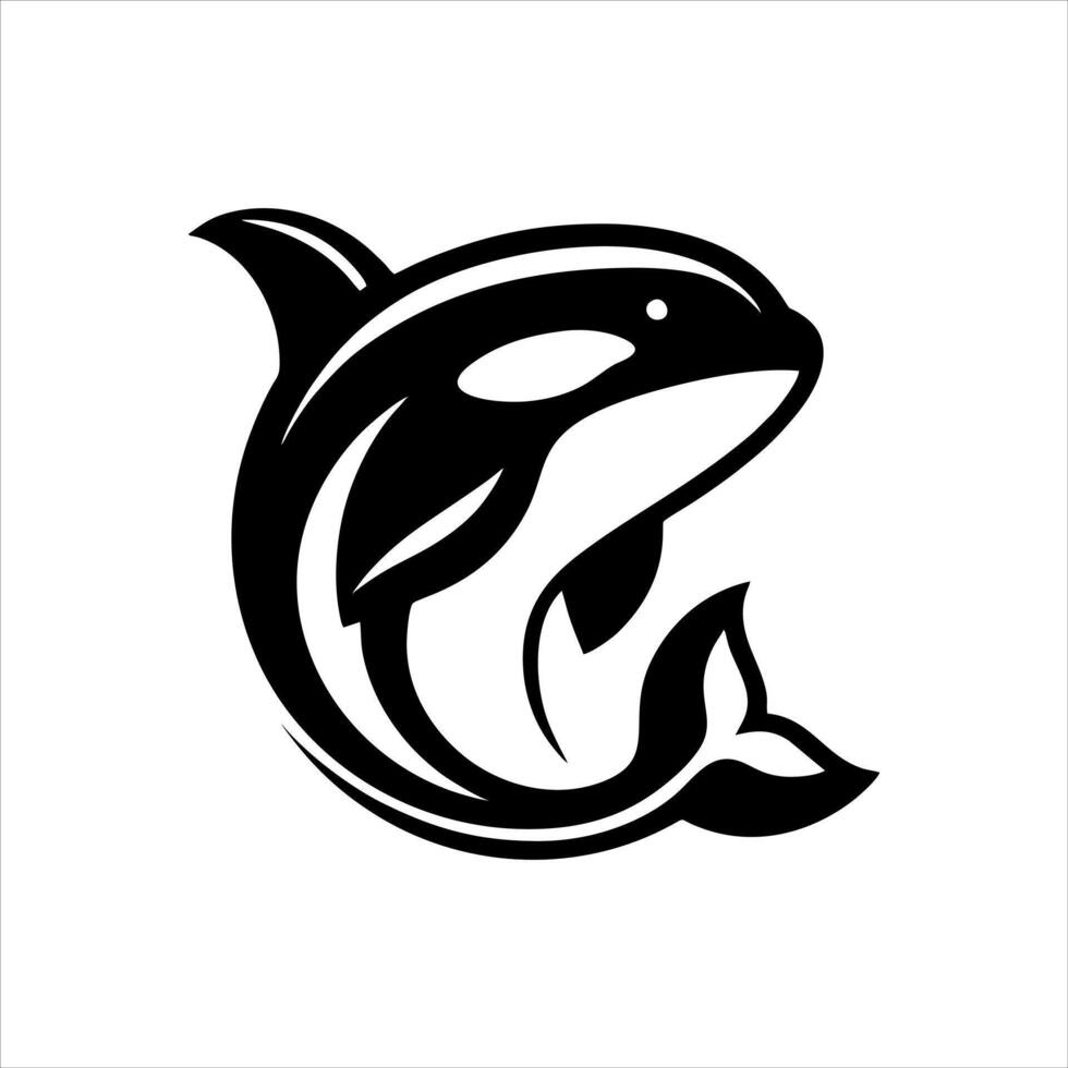 orca whale logo design illustration vector