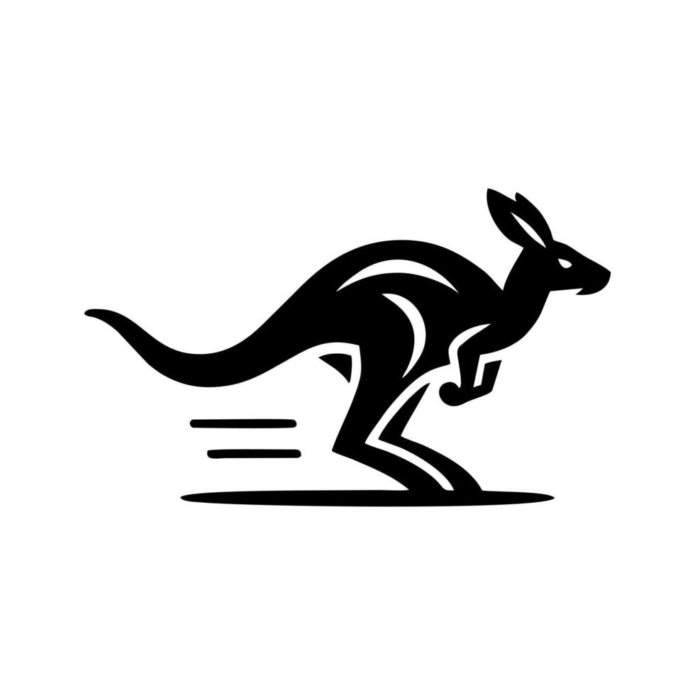RUNNING KANGAROO LOGO. KANGAROO LOGO DESIGN TEMPLATE vector