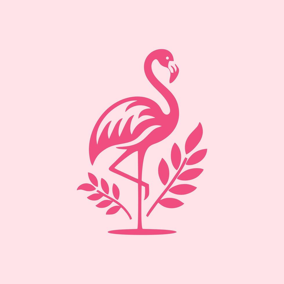 flamingo bird logo design, flamingo bird illustration, beautiful and elegant flamingo bird design vector