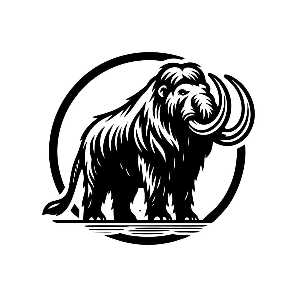 mammoth animal logo design. Tough black mammoth design. illustration design vector