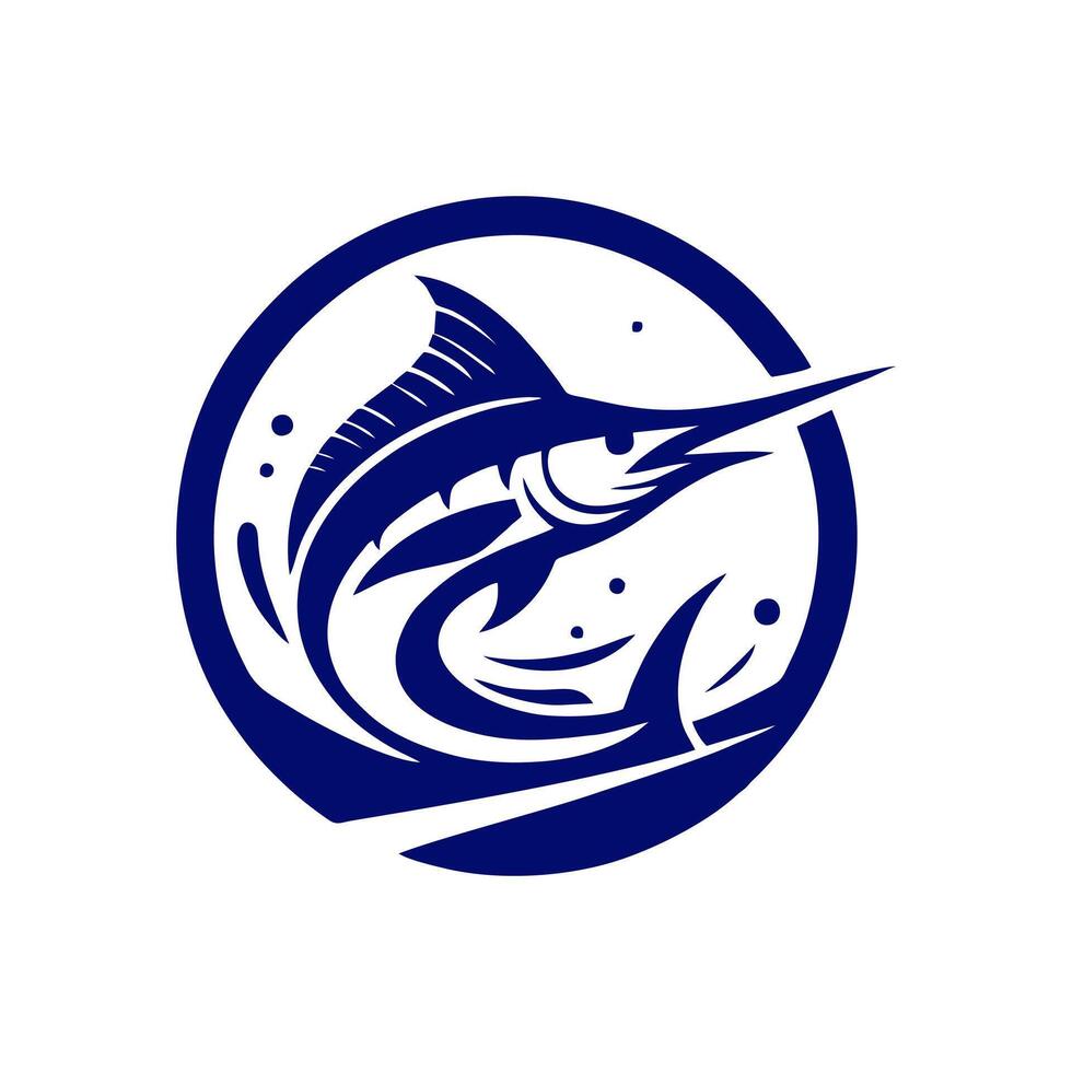 Marlin fishing logo illustration vector