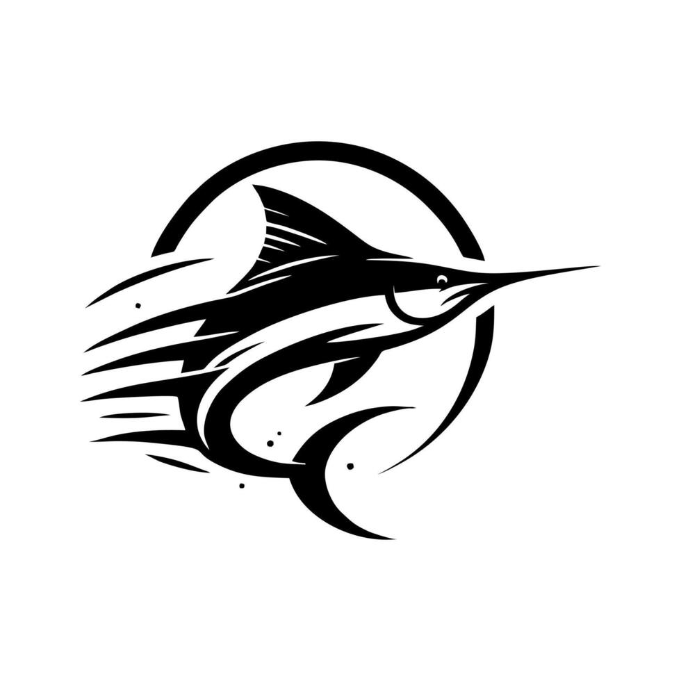 Marlin fishing logo illustration vector