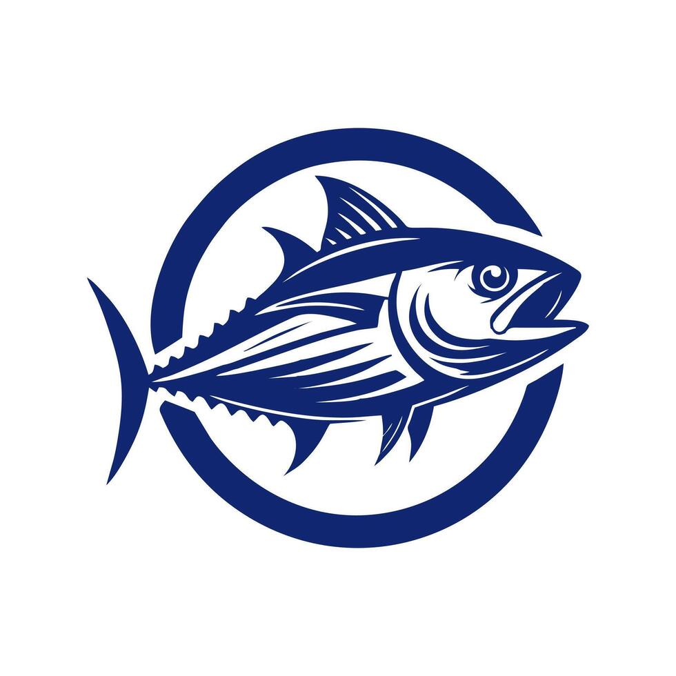 Tuna icon logo. tuna logo design illustration vector