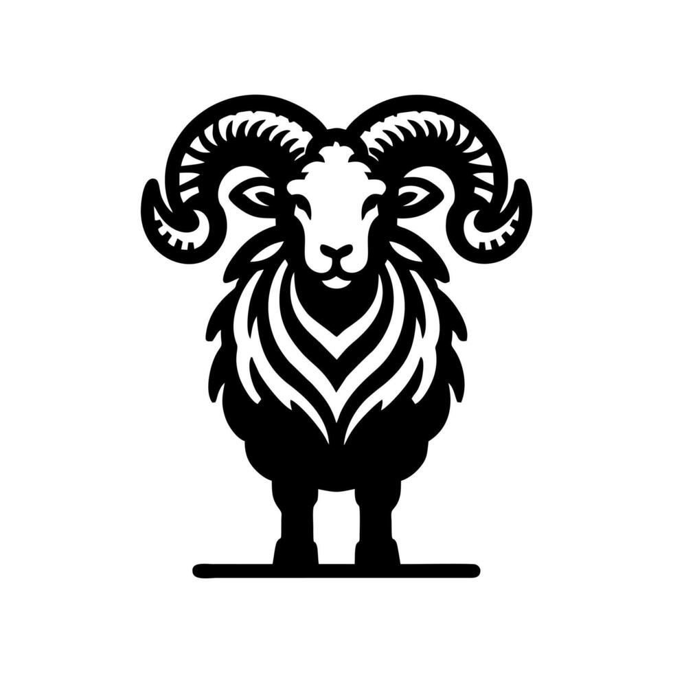 sheep logo design. illustration of black sheep vector