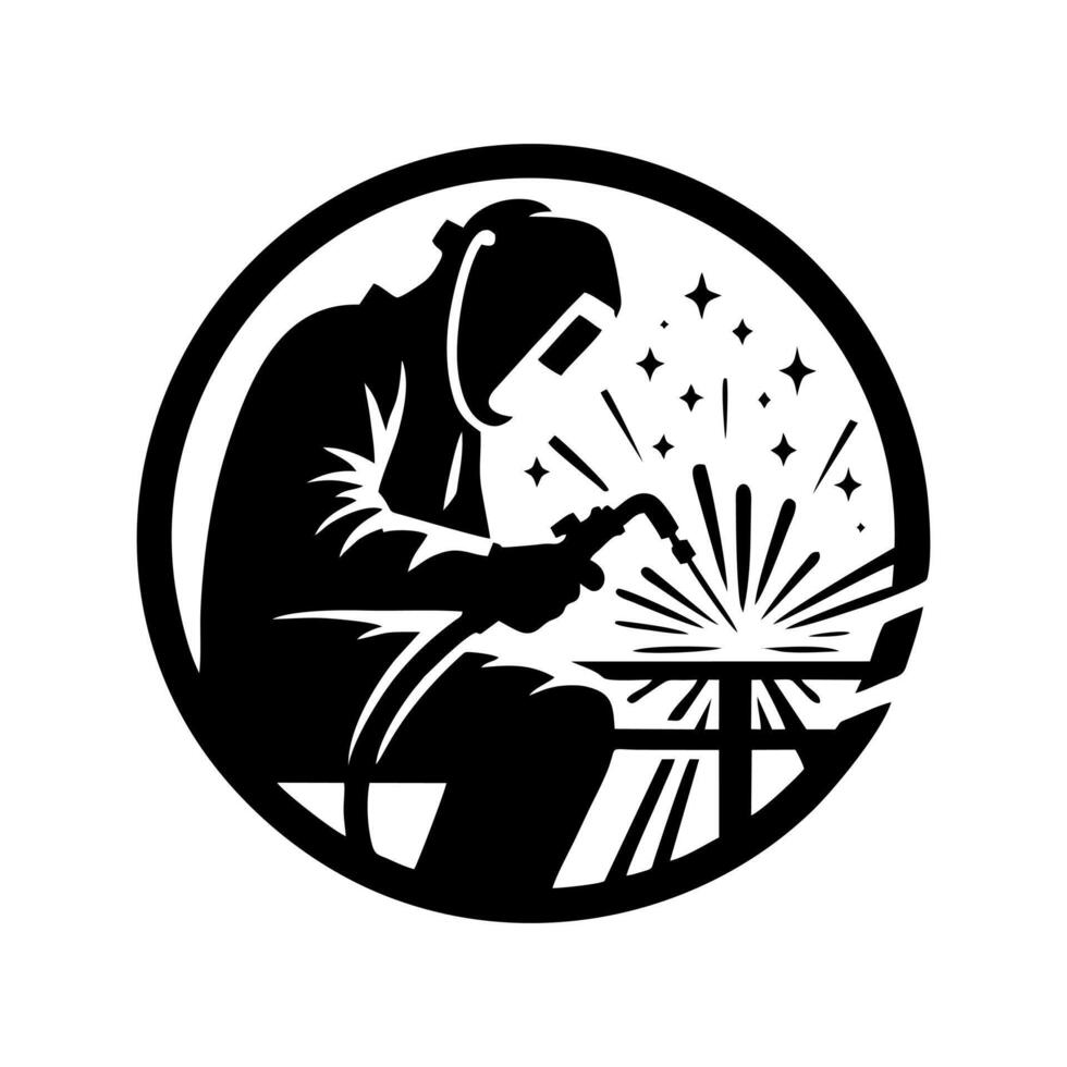 Welder logo design illustration. Welder logo vector