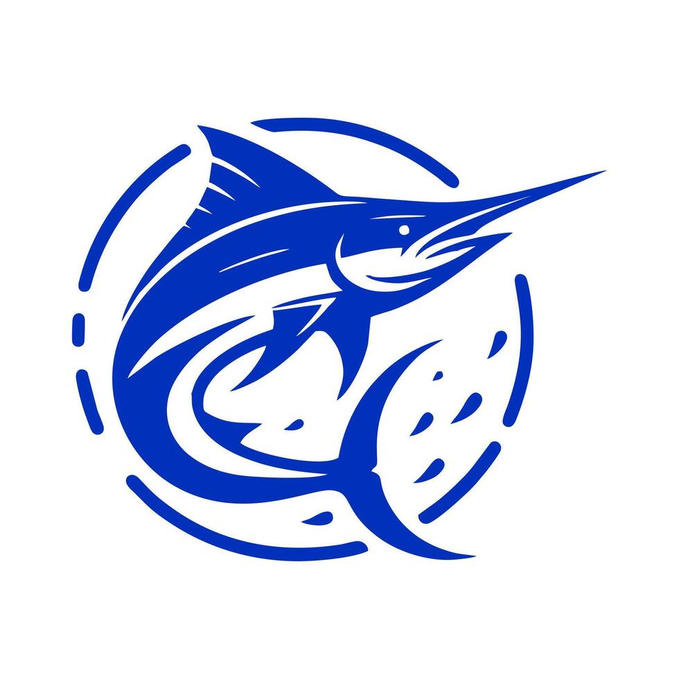 Marlin fishing logo illustration vector