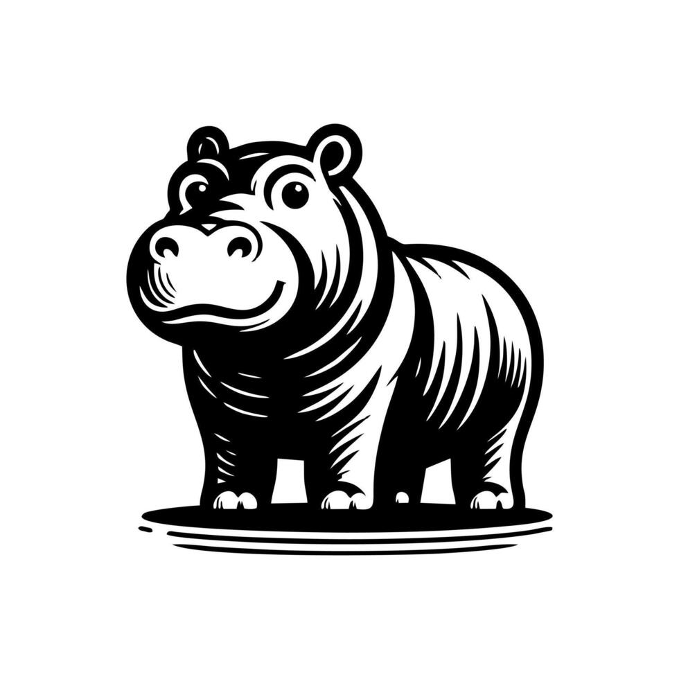 Hippo logo design. hippopotamus logo sign vector