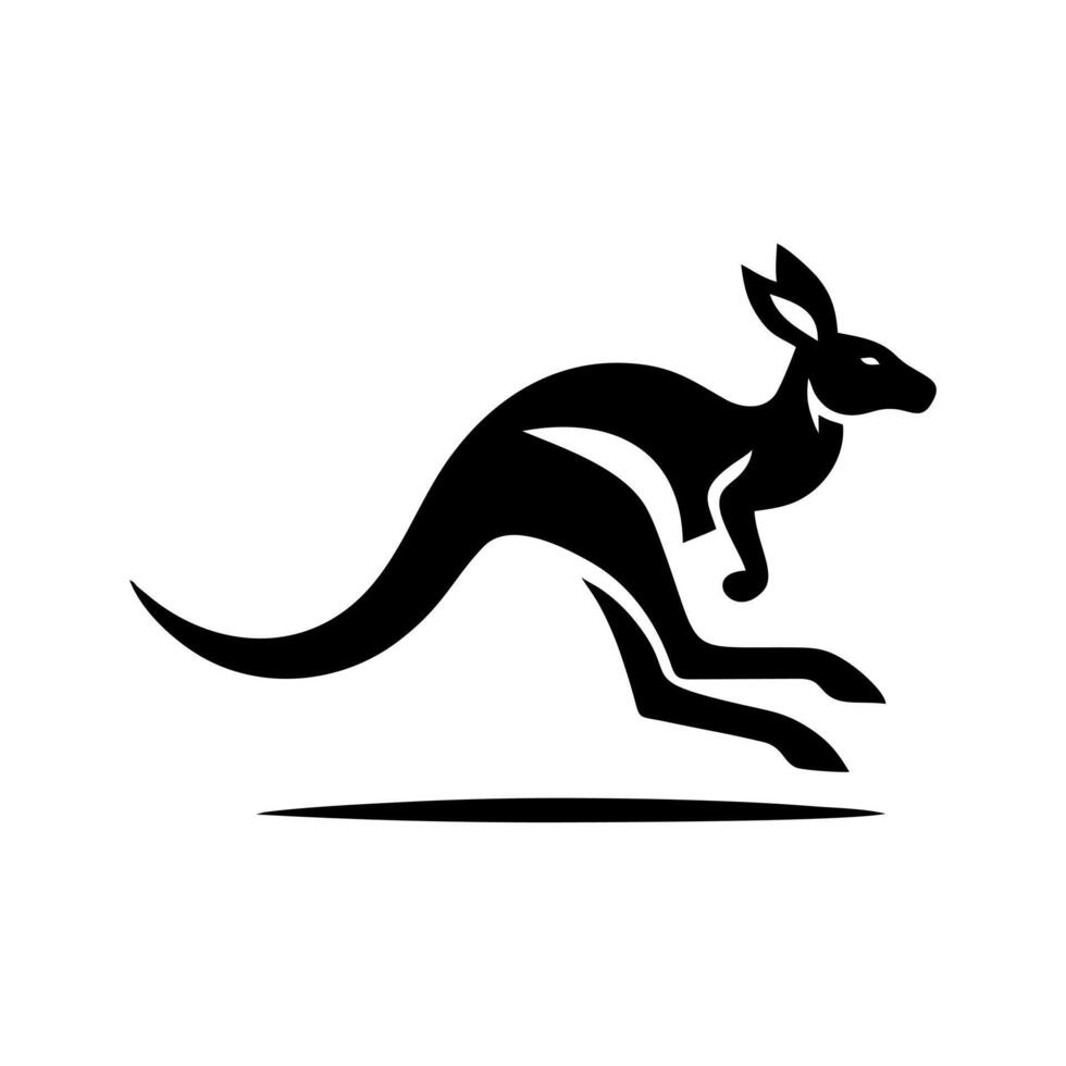 RUNNING KANGAROO LOGO. KANGAROO LOGO DESIGN TEMPLATE vector