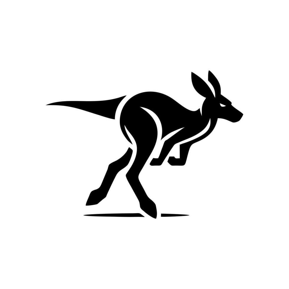RUNNING KANGAROO LOGO. KANGAROO LOGO DESIGN TEMPLATE vector