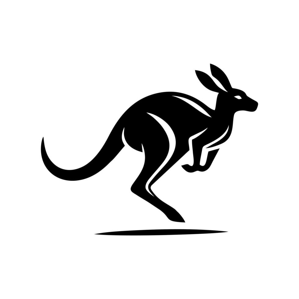 RUNNING KANGAROO LOGO. KANGAROO LOGO DESIGN TEMPLATE vector