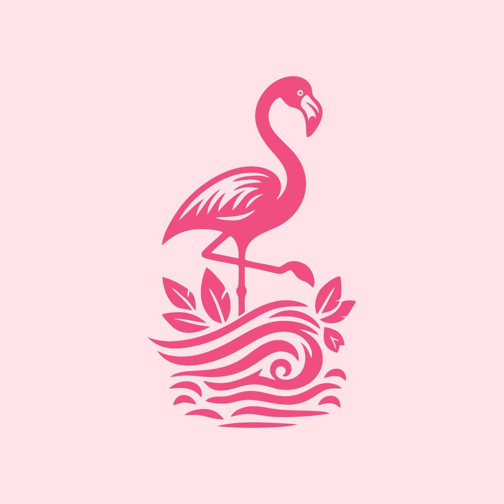 flamingo bird logo design, flamingo bird illustration, beautiful and elegant flamingo bird design vector