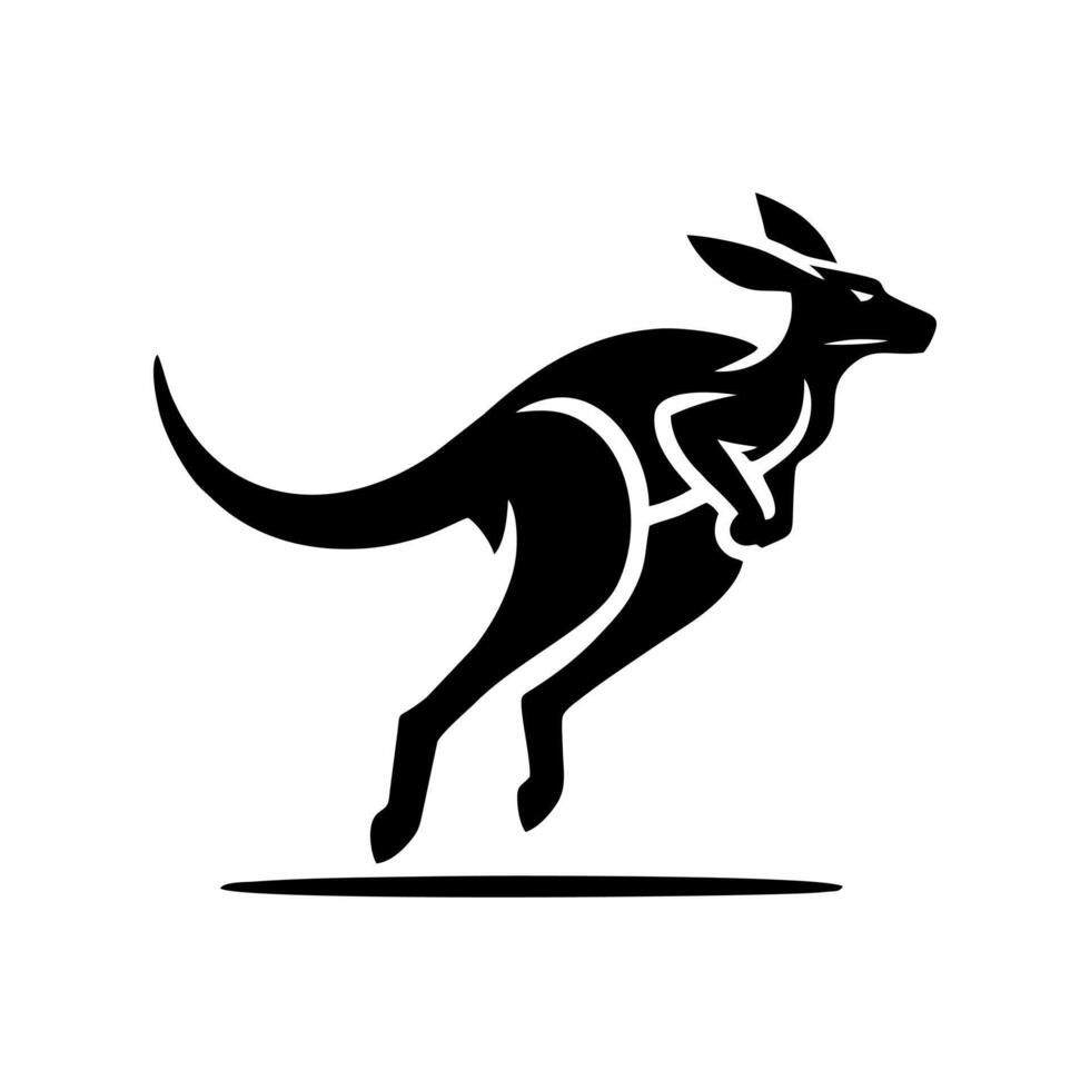 RUNNING KANGAROO LOGO. KANGAROO LOGO DESIGN TEMPLATE vector