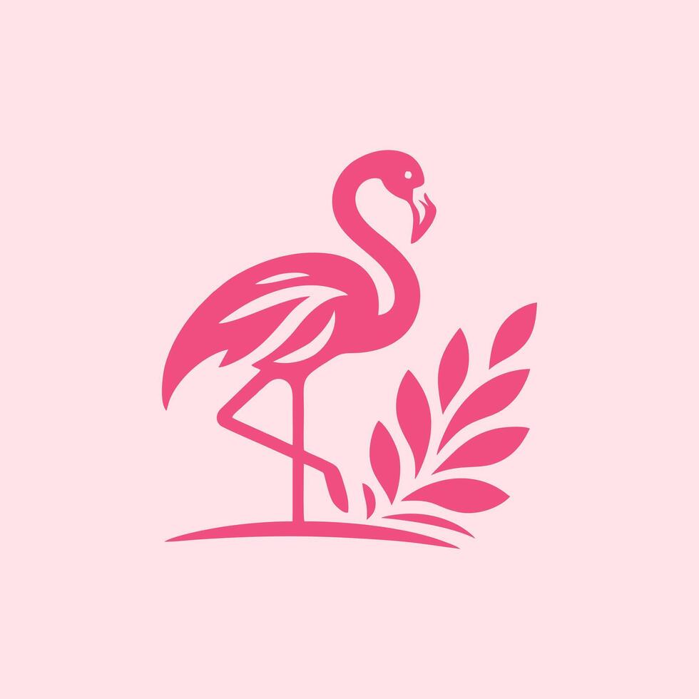 flamingo bird logo design, flamingo bird illustration, beautiful and elegant flamingo bird design vector