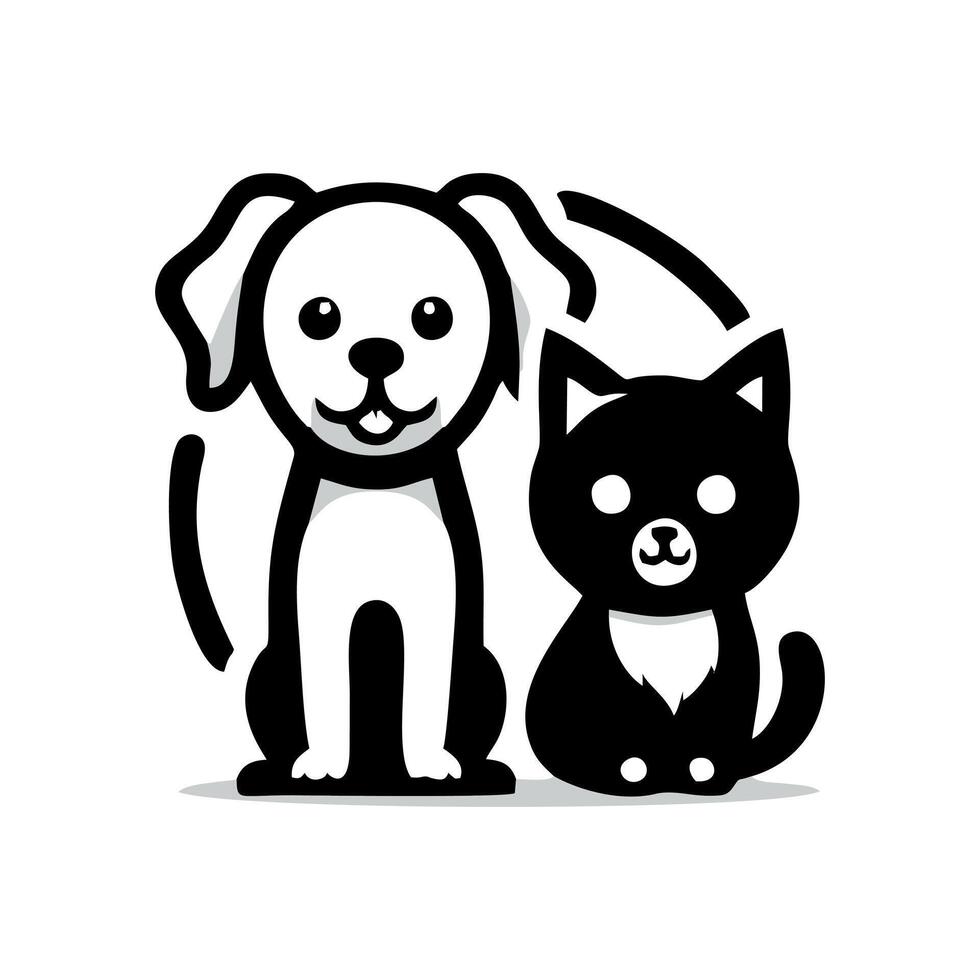 dog and cat logo design vector