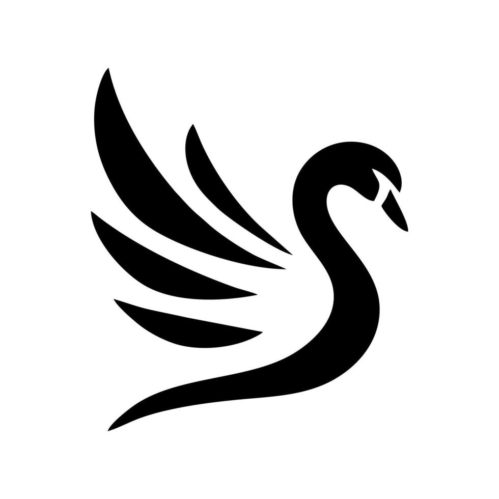 Black swan animal logo design, design illustration of a graceful swan vector