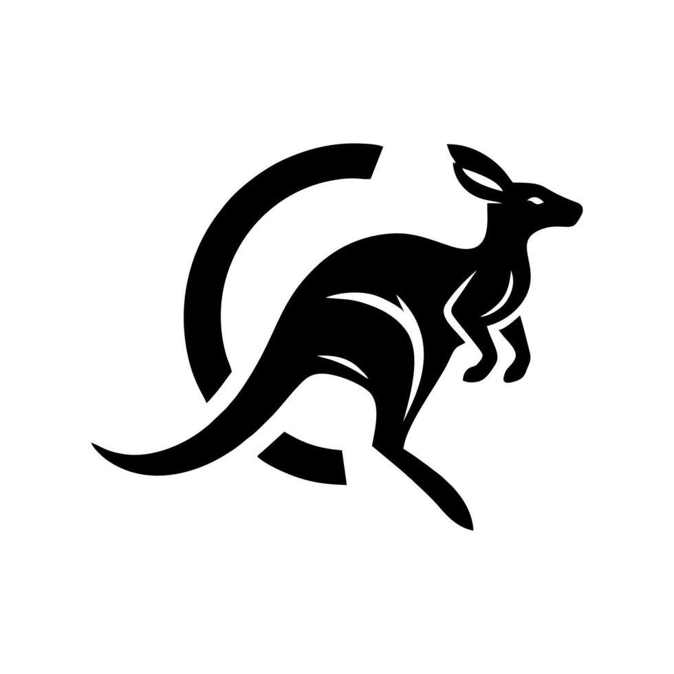 RUNNING KANGAROO LOGO. KANGAROO LOGO DESIGN TEMPLATE vector