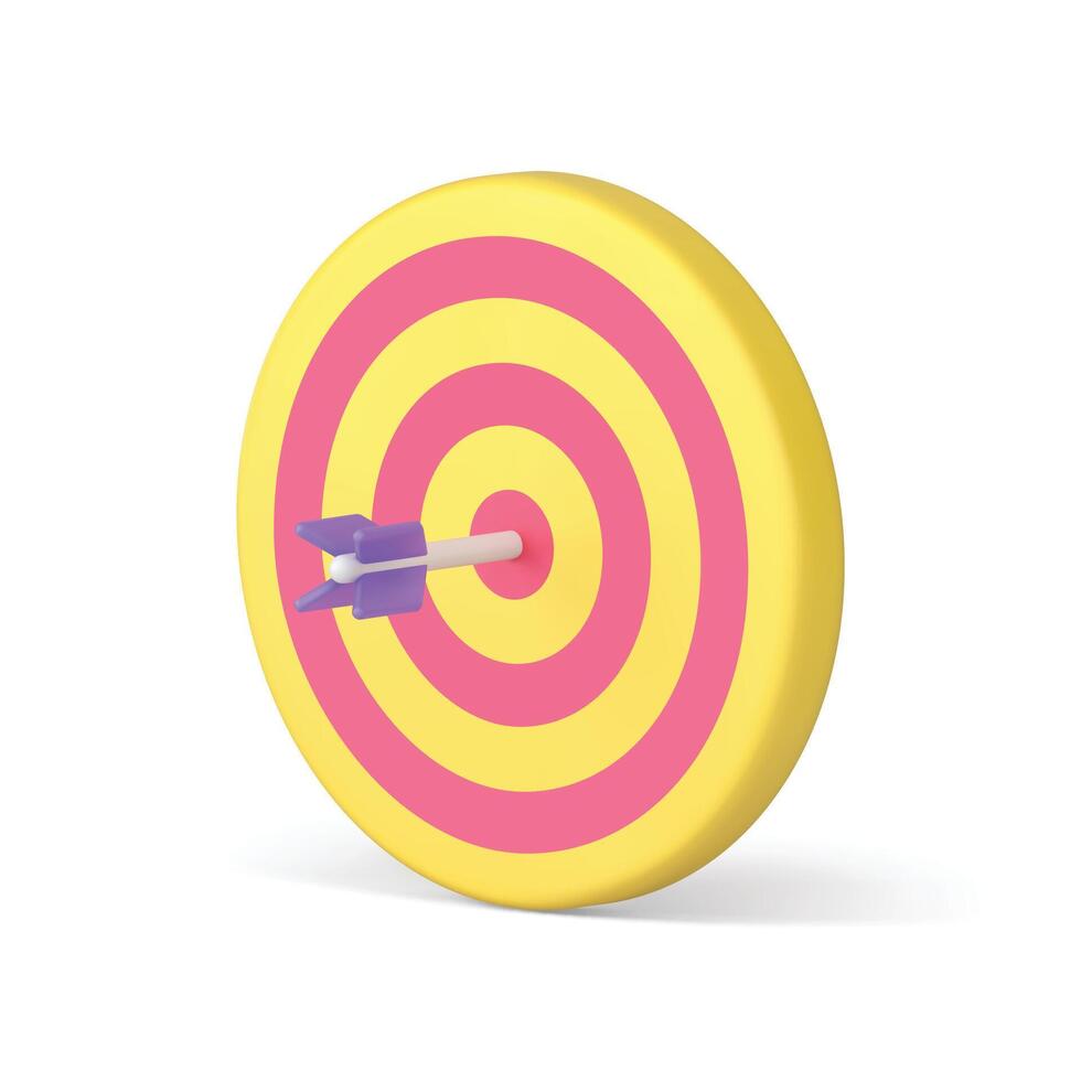 Efficient business marketing strategy target dartboard with arrow in bullseye 3d icon vector