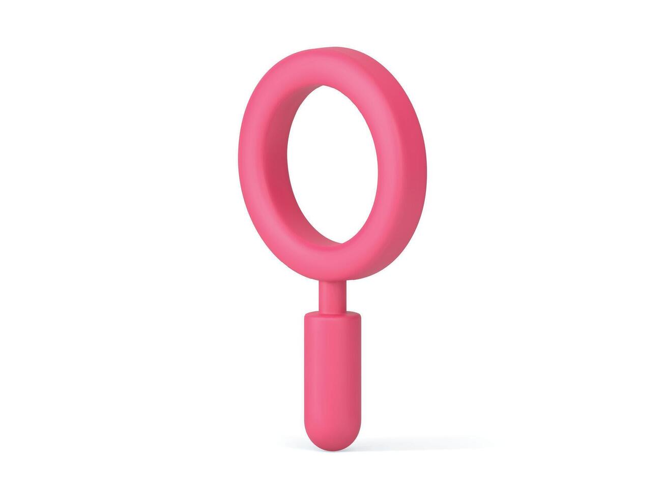 Magnifier lens pink optical research information browsing science educational vision 3d icon vector