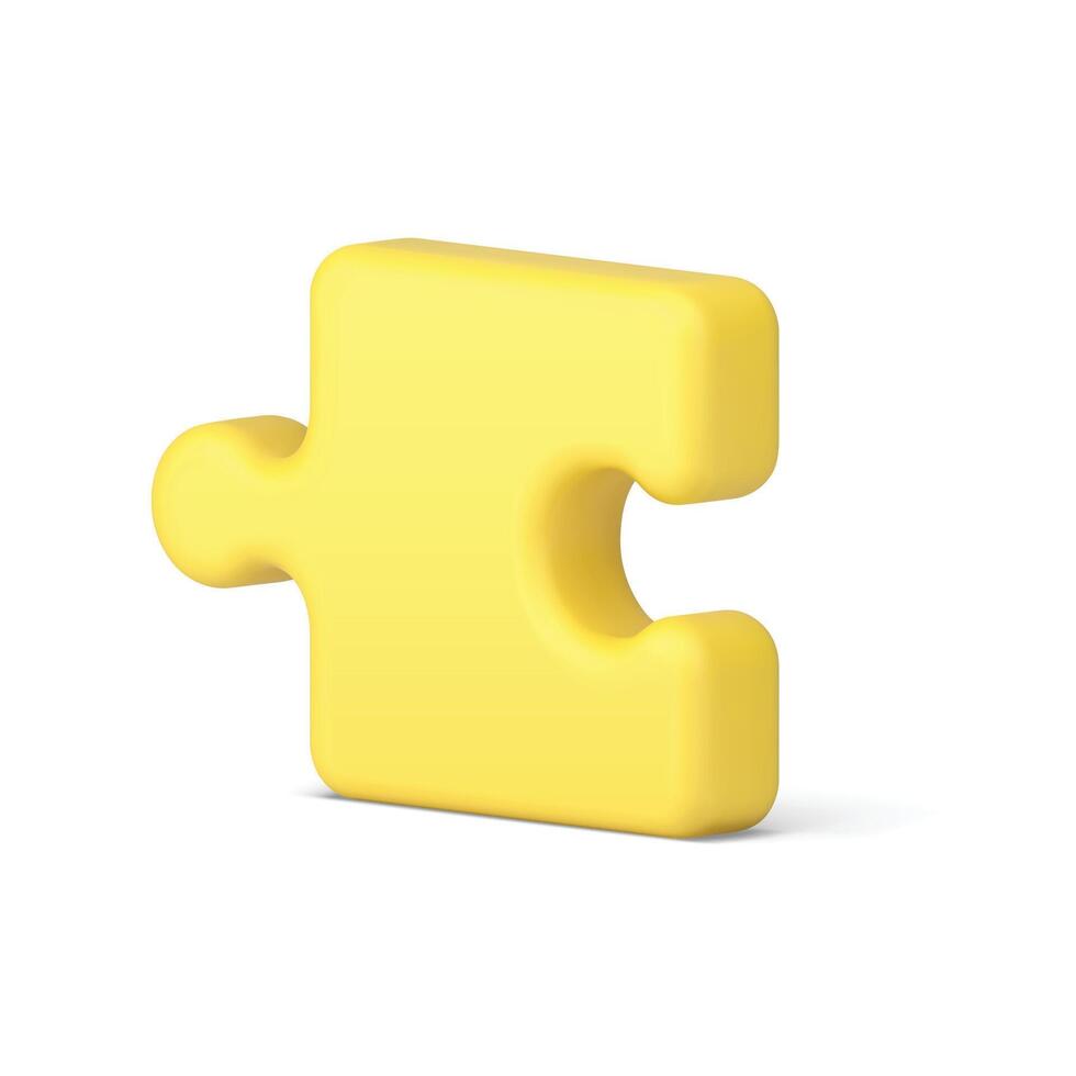 Puzzle piece jigsaw brainstorming game for assembling details challenge 3d icon realistic vector