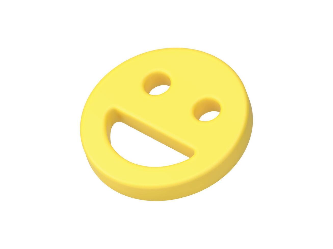 Emoji yellow smiling face emoticon character positive mood cyberspace chatting 3d icon vector